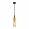 Dekoracyjna Lampa Wisząca w Stylu Art Deco Szklany Bursztynowy Kosz LEVIE PND-28636-1L-GD-AMB ITALUX GLAMOUR