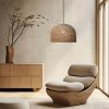 Naturalna  pleciona lampa wisząca z rattanu w stylu japandi KANSO LP-2025/1P 40 cm Light Prestige