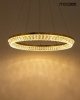 Kryształowa złota lampa wisząca LED glamour okrąg ring SAVOY 100 złota MSE1501100529 MOOSEE King Home