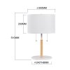 Klasyczna Lampka Stołowa Biała Drewniane Elementy FOGO LP-0304/2T WH LIGHT PRESTIGE