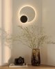 Kinkiet ścienny LED czarny stalowy kamień naturalny okrągły designerski Travertino W0395 Maxlight 