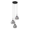 Lampa wisząca szklana czarny dymiony Felis PND-40824-3-BK