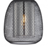 Dekoracyjna Lampa Wisząca w Stylu Loft Czarna Siateczka Szklany Dymiony Klosz AMIRIA PND-28612-BK-SG ITALUX