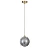 Złota molekularna lampa wisząca szklany klosz w kolorze dymiony chrom 15cm BUBBLES 1 SMOKY AZ5954 + AZ5885 Azzardo 