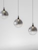Klasyczna lampa wisząca LED 5-płomienna szare szklane kule minimalistyczna uniwersalna możliwość ściemniania LURVELA LE45131 Luces Exclusivas