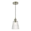 Chrom Lampa Wisząca Vintage Szklany Klosz HADANO HAD0161-05 DAR LIGHTING