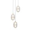 Złota lampa wisząca siatkowany klosz szklany Alani Italux PND-34375-3-BK lampa jadalniana nad wyspę nad stół