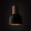 Rustykalna lampa wisząca czarna z elementem drewnianym CAIRO 4894 TK-Lighting pojedyncza nowoczesna minimalistyczna