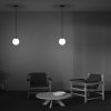 Minimalistyczna elegancka lampa wisząca LED kula czarno-biała regulacja wysokości LUNA MAYTONI P039PL-5W3K-20INS-B montaż podtynkowy