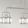 Lampa wisząca Trilogy - 3 źródła światła - Szczotkowany nikiel Szkło z bąbelkami powietrza owalne szklane klosze elegancka nowoczesna QZ-TRILOGY-ISLE-BN QUOIZEL