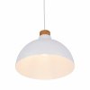 Minimalistyczna lampa wisząca w stylu skandynawskim biała z elementem drewnianym CAP WHITE 2070 TK-Lighting 