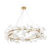 Dekoracyjna nowoczesna biała lampa wisząca ceramiczne listki 10 źródeł światła okrągła designerska boho BOTANIKA XY080P-100 Step Into Design