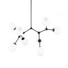 Czarna nowoczesna lampa wisząca szklane białe klosze Ferral Italux PND-75075-8-BK-WG do salonu jadalniana