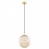 Miodowa lampa wisząca glamour elegancka mosiądz ryflowane szkło kula 25 cm PALOMA 8515 Argon