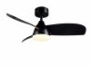 Nowoczesna lampa sufitowa z wiatrakiem LED czarna klasyczna minimalistyczna metalowa ściemnialna na pilota HELSINKI R62732132 Rl