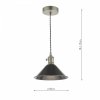 Chrom Lampa Wisząca Vintage Cynowany Klosz HADANO HAD0161-02 DAR LIGHTING
