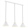 Lampa Wisząca Vintage Biała Listwa Potrójna Z Mosiężnym Akcentem  ORTE 6173 ARGON
