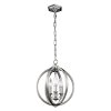 Nowoczesna Kulista lampa wisząca Corinne FE-CORINNE-3P-S Polerowany nikiel z kryształkami Jadalniana, do salonu, nad stół
