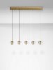 Oryginalna Złota Lampa Wisząca Nad Stół Szklane Kule w Stylu Art Deco LUCES EXCLUSIVAS CUYO LE44720