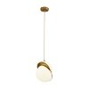 Lampa wisząca ozdobna metalowa biały i mosiądz akrylowy klosz designerska elegancka uniwersalna regulacja wysokości ORBITA DP0067-250 Step Into Design