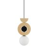 Nowoczesna Lampa Wisząca Drewniana W Stylu Boho Szklany Mleczny Klosz DROPS WOOD B 11174 Nowodvorski Lighting