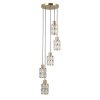 Złota kryształowa lampa wisząca do salonu nad stół glamour Alma Italux PND-40668-5-HBR