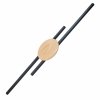 Nowoczesna lampa ścienna kinkiet LED podwójna listwa czarna z drewnianymi elementem minimalistyczna rustykalna JAVA BLACK WOOD 1369 TK-Lighting
