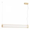 Efektowna lampa wisząca z ryflowanego transparentnego szkła tuba 80 cm złote elementy z mosiądzu LED HAMPTON 8627 Argon