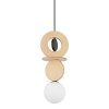 Nowoczesna Lampa Wisząca Drewniana W Stylu Boho Szklany Mleczny Klosz DROPS WOOD A 11173 Nowodvorski Lighting