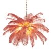 Dekoracyjna nowoczesna różowa lampa wisząca pióra 6 źródeł światła designerska boho kula EMU ST-DN127 pink Step Into Design