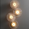 Luxusowy mosiężny kinkiet ścienny szklane bursztynowe klosze LUXIO-4 LED ST-3315-4 copper Step Into Design