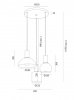 Designerski żyrandol lampa wisząca na okrągłej podsufitce kaskadowy metal mix kolorów SINES 1480 Argon