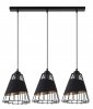 Lampa wisząca Druciana abażury Czarno-złota Sigma Deni 3 40541