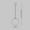 Minimalistyczna elegancka lampa wisząca LED kula czarno-biała regulacja wysokości LUNA MAYTONI P039PL-5W3K-20-B