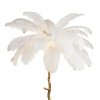 Dekoracyjna nowoczesna biała lampa stojąca podłogowa pióra 5 źródeł światła designerska boho EMU ST-DN127-F white Step Into Design
