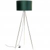 ZŁOTA LAMPA PODŁOGOWA ZUMA LINE INGA H06-GD-BK LAMPA STOJĄCA NA STATYWIE Z WELUROWYM ZIELONYM ABAŻUREM GLAMOUR