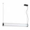 Duża lampa wisząca z ryflowanego transparentnego szkła tuba 120 cm tytan szczotkowany LED HAMPTON 8625 Argon