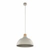 Minimalistyczna lampa wisząca w stylu rustykalnym beżowa z elementem drewnianym CAP BEIGE 5664 TK-Lighting 