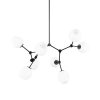 Czarna nowoczesna lampa wisząca szklane białe klosze Ferral Italux PND-75075-8-BK-WG do salonu jadalniana