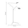 Lampa podłogowa stojąca 3 klosze czarna designerska klasyczna minimalistyczna do salonu sypialni CRANE F8703 Step Into Design