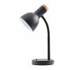 Klasyczna Lampka Biurkowa Klasyczna Czarna Drewniane Elementy SENZA TB-37263A-BK ITALUX