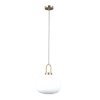 Minimalistyczna lampa wisząca FOSSE Italux PND-408817-1-HBR-WH karbowany klosz biały do jadalni nad wyspę stół art deco
