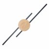 Nowoczesna lampa ścienna kinkiet LED podwójna listwa czarna z drewnianymi elementem minimalistyczna rustykalna JAVA BLACK WOOD 1369 TK-Lighting