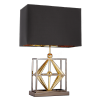 Geometryczna Abażurowa Lampa Stołowa Nocna QUITO T01939BK COSMO LIGHT Czarna