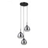 Lampa wisząca szklana czarny dymiony Felis PND-40824-3-BK