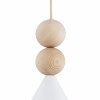 Lampa wisząca stożek z drewnianym dekorem duża skandynawska elegacka KEGEL 8632 Argon