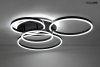  Lampa sufitowa plafon LED okrągły z pierścieniami nowoczesny możliwość ściemniania RINGS 5 czarna MSE1501100505 Moosee King Home