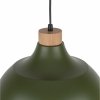 Minimalistyczna lampa wisząca w stylu rustykalnym zielona z elementem drewnianym CAP GREEN 5665 TK-Lighting 