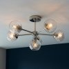 Dekoracyjny Plafon Sufitowy Vintage Szklane Klosze Kule Nikiel ALLEGRA 104050 ENDON