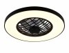 Nowoczesna lampa sufitowa z wiatrakiem LED czarna okrągła klasyczna minimalistyczna zmiana kolorów ściemnialna na pilota LINKÖPING R64462102 Rl